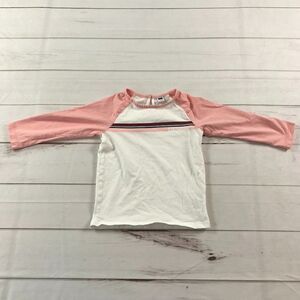 Janie & Jack Girls White and Pink Tee Long Sleeve Sweatshirts Pullover Top Kids